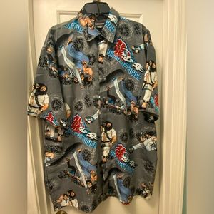 ENC Vintage Dragon Force Colorful Asian 
Loose Fit Graphic button down